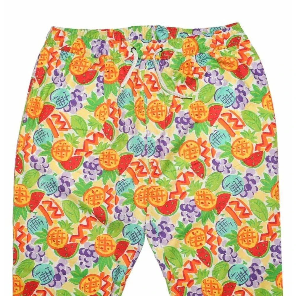 Mens Pants Joggers Multicolor Fruit Graphic Print Loose Harem Casual Beach XL
